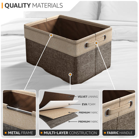 Twill Rope Fabric Storage Bins for Shelves (6 Pack) Twill Rope Fabric Storage Bins for Shelves (6 Pack)