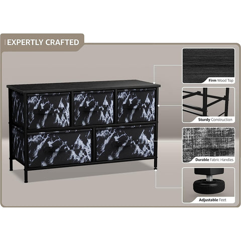 5 Drawer Wide Short Dresser 5 Drawer Wide Short Dresser