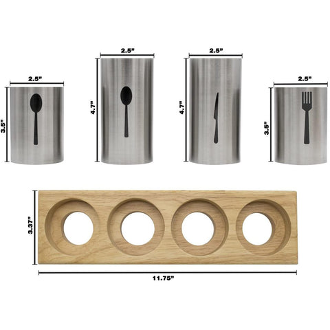 Flatware Holder with Bamboo Base Flatware Holder with Bamboo Base