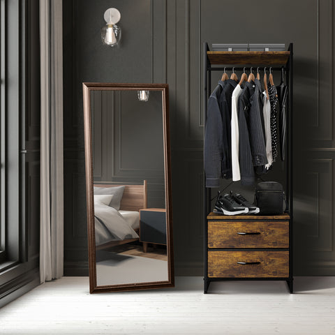 2 Drawer Tall Clothing Rack Storage 2 Drawer Tall Clothing Rack Storage