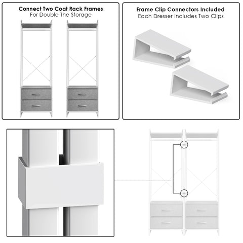 2 Drawer Tall Clothing Rack Storage 2 Drawer Tall Clothing Rack Storage