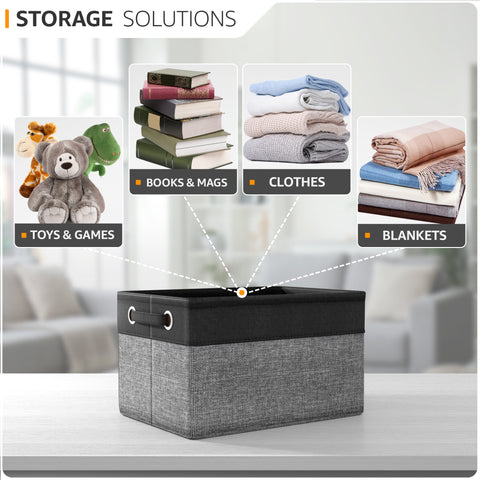 Twill Rope Fabric Storage Bins for Shelves (6 Pack) Twill Rope Fabric Storage Bins for Shelves (6 Pack)