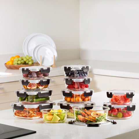 Glass Food Storage Airtight Containers with Lids (24 Pcs) Glass Food Storage Airtight Containers with Lids (24 Pcs)