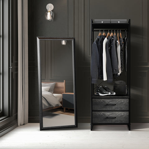 2 Drawer Tall Clothing Rack Storage 2 Drawer Tall Clothing Rack Storage