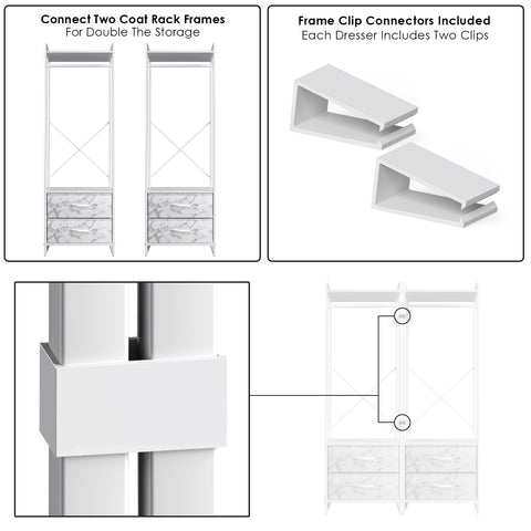 2 Drawer Tall Clothing Rack Storage 2 Drawer Tall Clothing Rack Storage