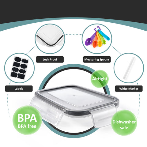 Food Dispenser Plastic Storage Airtight Containers (24 Pack) Food Dispenser Plastic Storage Airtight Containers (24 Pack)