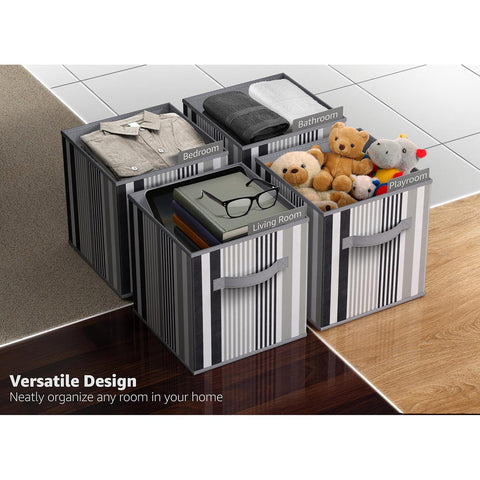 11" Cube Storage Bins (6 Pack Lines Print) 11" Cube Storage Bins (6 Pack Lines Print)