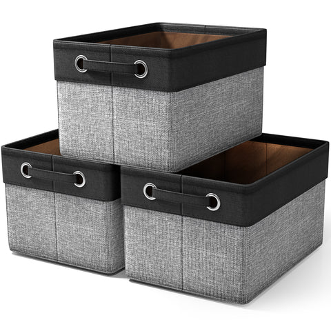 Twill Rope Fabric Storage Bins for Shelves (6 Pack) Twill Rope Fabric Storage Bins for Shelves (6 Pack)