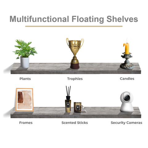55-Inch Extra Long Floating Shelves (Set of 2) 55-Inch Extra Long Floating Shelves (Set of 2)