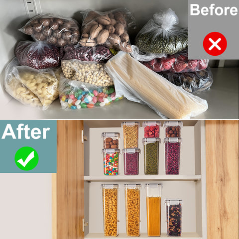 Food Dispenser Plastic Storage Airtight Containers (24 Pack) Food Dispenser Plastic Storage Airtight Containers (24 Pack)