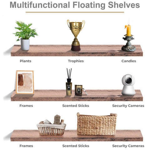 55-Inch Extra Long Floating Shelves (Set of 3) 55-Inch Extra Long Floating Shelves (Set of 3)