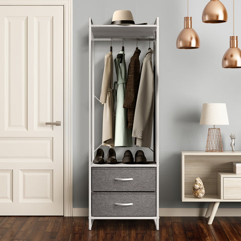 2 Drawer Tall Clothing Rack Storage 2 Drawer Tall Clothing Rack Storage
