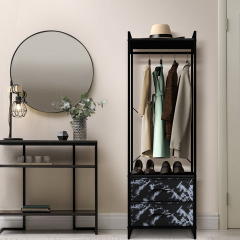 2 Drawer Tall Clothing Rack Storage 2 Drawer Tall Clothing Rack Storage
