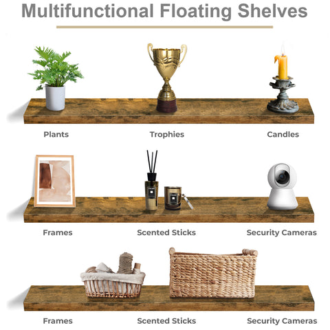 55-Inch Extra Long Floating Shelves (Set of 3) 55-Inch Extra Long Floating Shelves (Set of 3)
