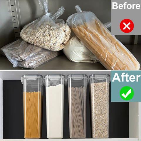 Airtight Cereal Dispenser Easy Pour Canister Set (4 Pack) Airtight Cereal Dispenser Easy Pour Canister Set (4 Pack)