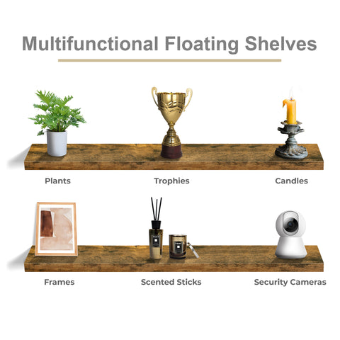 55-Inch Extra Long Floating Shelves (Set of 2) 55-Inch Extra Long Floating Shelves (Set of 2)
