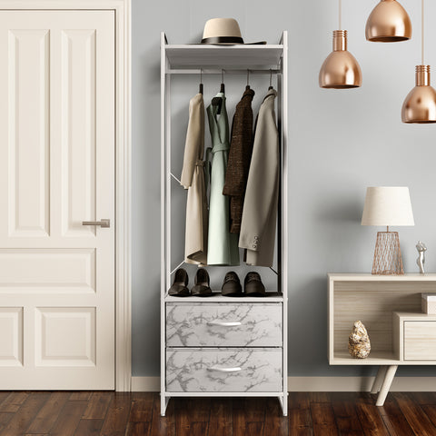 2 Drawer Tall Clothing Rack Storage 2 Drawer Tall Clothing Rack Storage