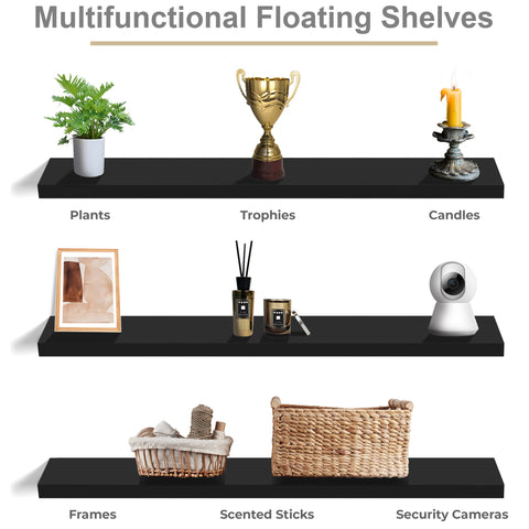 55-Inch Extra Long Floating Shelves (Set of 3) 55-Inch Extra Long Floating Shelves (Set of 3)