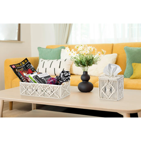 Macrame Boho Decor Baskets (3 Pc) Macrame Boho Decor Baskets (3 Pc)