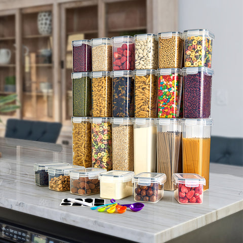 Food Dispenser Plastic Storage Airtight Containers (24 Pack) Food Dispenser Plastic Storage Airtight Containers (24 Pack)