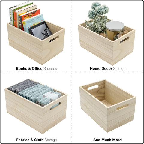 Wooden Box Organizers (2 Pack Large) Wooden Box Organizers (2 Pack Large)