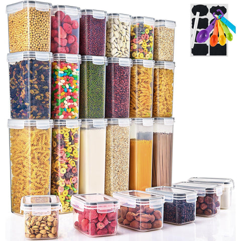 Food Dispenser Plastic Storage Airtight Containers (24 Pack) Food Dispenser Plastic Storage Airtight Containers (24 Pack)