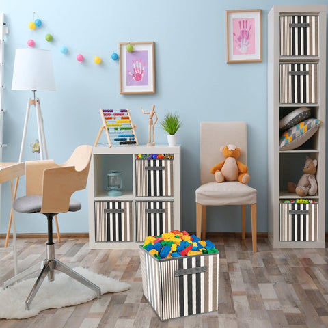 11" Cube Storage Bins (6 Pack Lines Print) 11" Cube Storage Bins (6 Pack Lines Print)