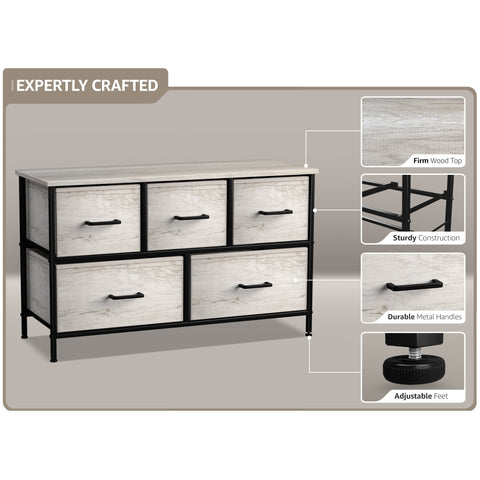 5 Drawer Wide Short Dresser 5 Drawer Wide Short Dresser