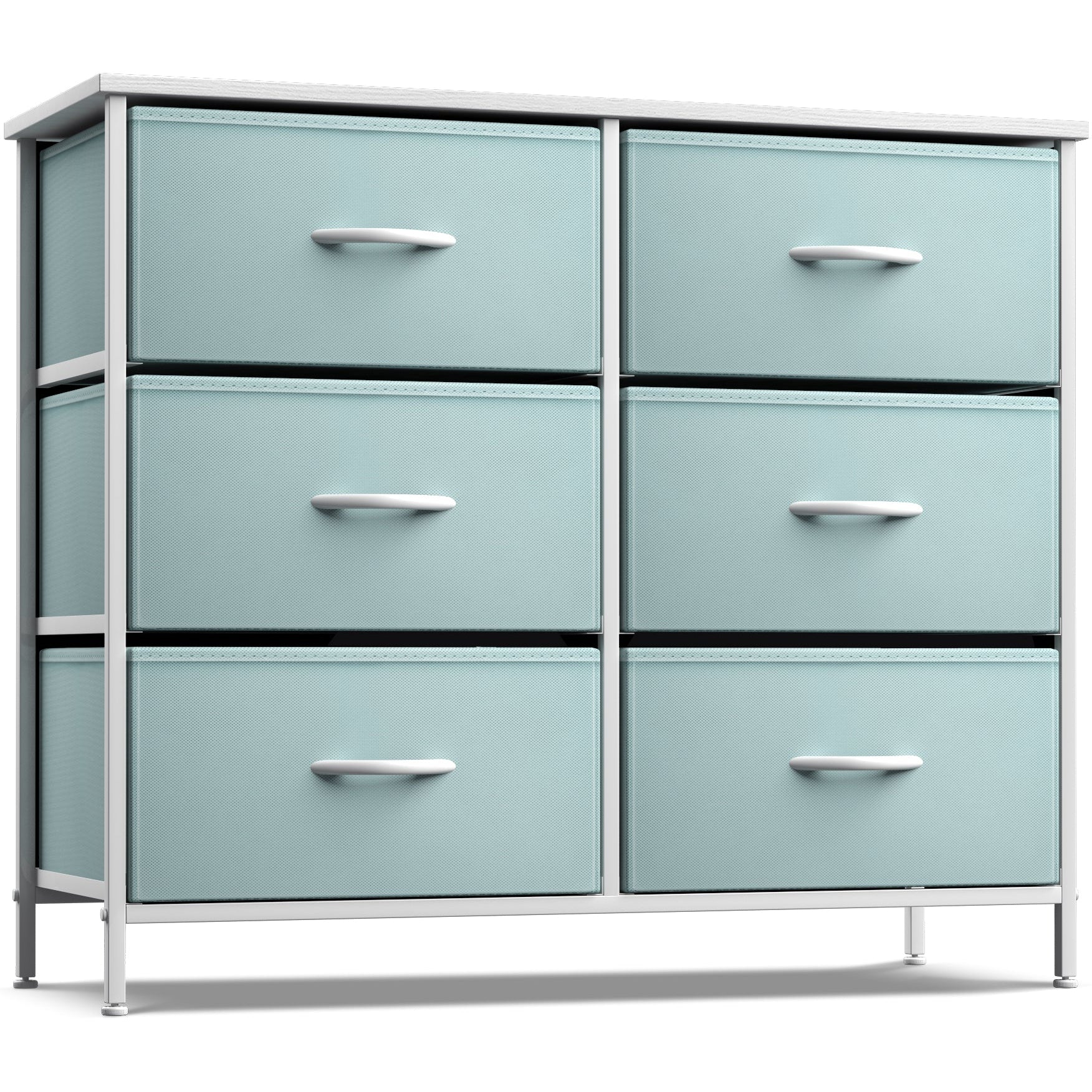 Sorbus Dresser w/6 Drawers - Furniture Storage Chest Tower Unit for Bedroom Pastel in Aqua