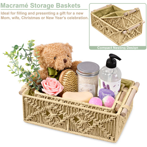 Macrame Boho Decor Baskets (Set of 2) Macrame Boho Decor Baskets (Set of 2)