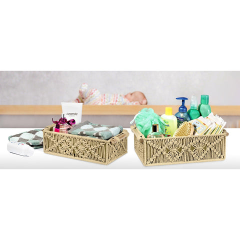 Macrame Boho Decor Baskets (Set of 2) Macrame Boho Decor Baskets (Set of 2)