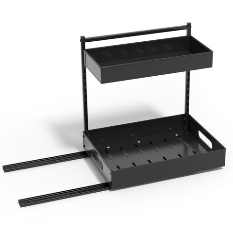 2-Tier Pull Out Under Sink Organizer with Sliding Tracks 2-Tier Pull Out Under Sink Organizer with Sliding Tracks