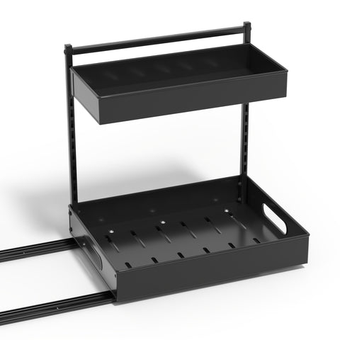 2-Tier Pull Out Under Sink Organizer with Sliding Tracks 2-Tier Pull Out Under Sink Organizer with Sliding Tracks