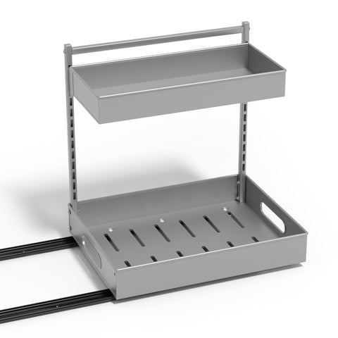 2-Tier Pull Out Under Sink Organizer with Sliding Tracks 2-Tier Pull Out Under Sink Organizer with Sliding Tracks