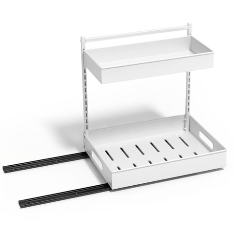 2-Tier Pull Out Under Sink Organizer with Sliding Tracks 2-Tier Pull Out Under Sink Organizer with Sliding Tracks