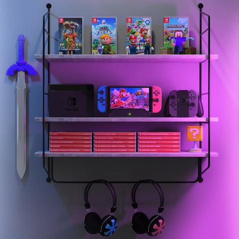 Floating Bathroom Shelf with Metal Brackets (3 Tier) Floating Bathroom Shelf with Metal Brackets (3 Tier)