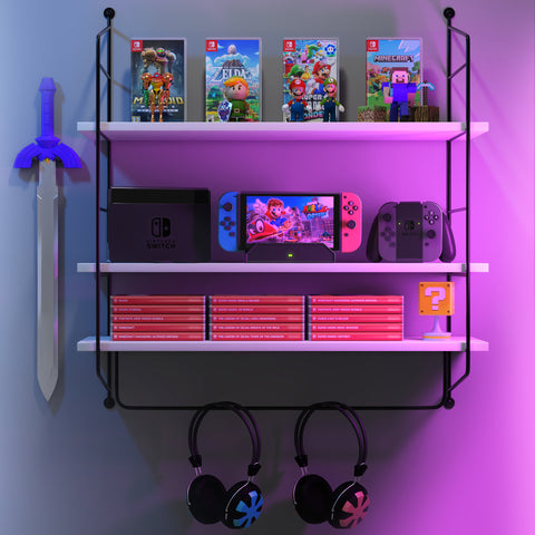 Floating Bathroom Shelf with Metal Brackets (3 Tier) Floating Bathroom Shelf with Metal Brackets (3 Tier)