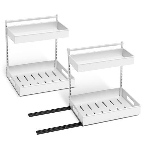 2-Tier Pull Out Under Sink Organizer with Sliding Tracks 2-Tier Pull Out Under Sink Organizer with Sliding Tracks