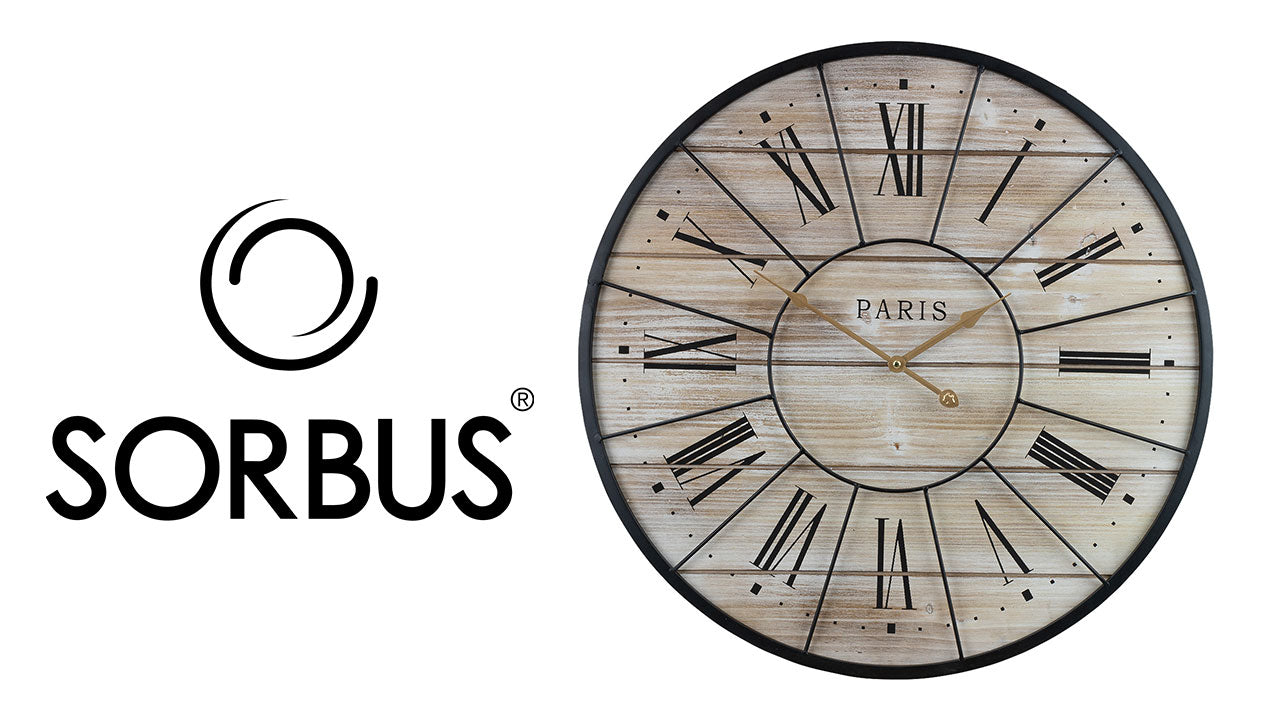 24" Paris Wood Wall Clock (Roman)