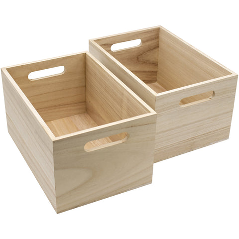 Wooden Box Organizers (2 Pack Large) Wooden Box Organizers (2 Pack Large)