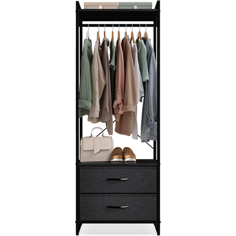 2 Drawer Tall Clothing Rack Storage 2 Drawer Tall Clothing Rack Storage
