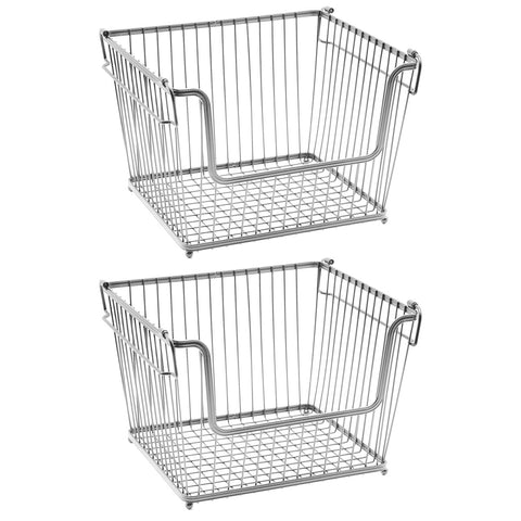 Iron storage basket with handle (Set of 2) Iron storage basket with handle (Set of 2)