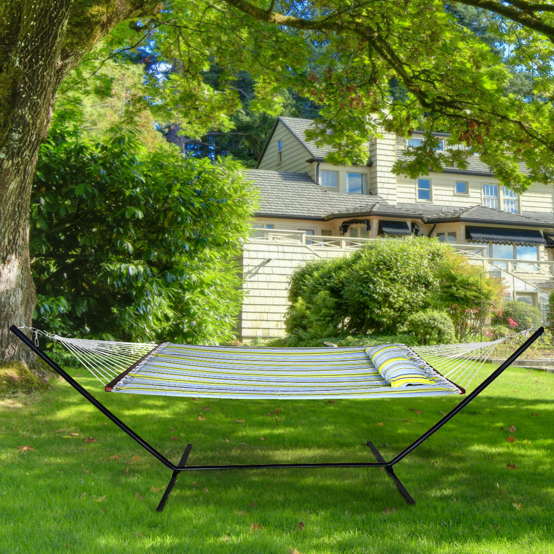 Hammock with Spreader Bars & Frame (Multi-color) - Sorbus Home Hammock with Spreader Bars & Frame (Multi-color) - Sorbus Home