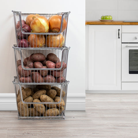 Iron storage basket with handle (Set of 2) Iron storage basket with handle (Set of 2)