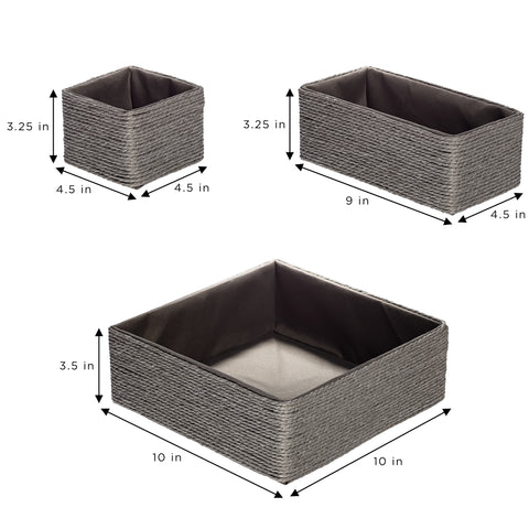 Rope Storage Baskets Woven Paper (Set of 4) Rope Storage Baskets Woven Paper (Set of 4)
