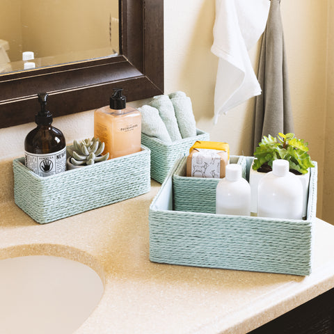 Rope Storage Baskets Woven Paper (Set of 4) Rope Storage Baskets Woven Paper (Set of 4)