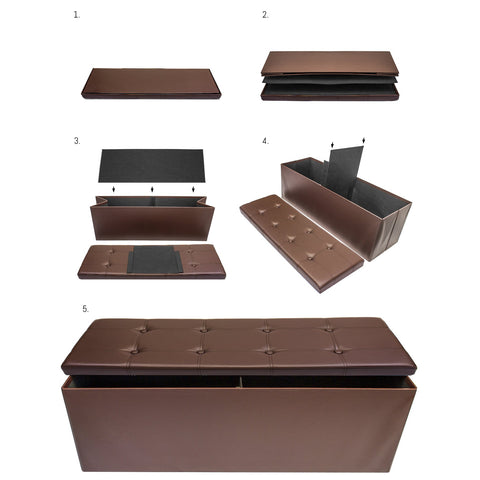 Faux Leather Storage Bench (Large)