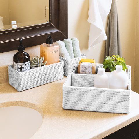 Rope Storage Baskets Woven Paper (Set of 4) Rope Storage Baskets Woven Paper (Set of 4)