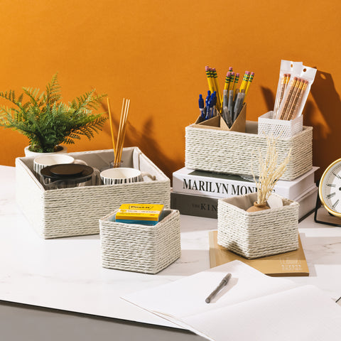 Rope Storage Baskets Woven Paper (Set of 4) Rope Storage Baskets Woven Paper (Set of 4)