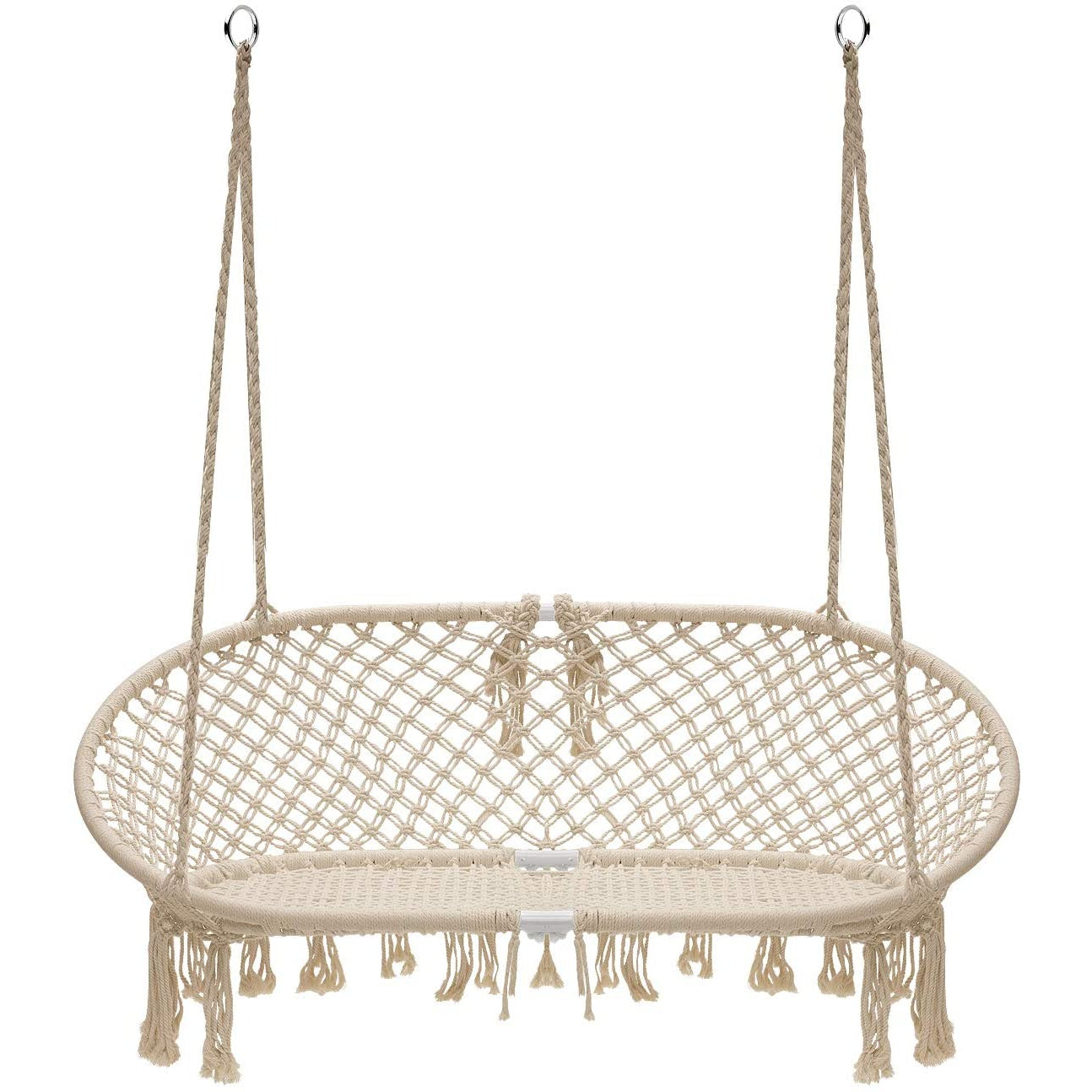 Macramé Double Bench Swing - Sorbus Home Macramé Double Bench Swing - Sorbus Home